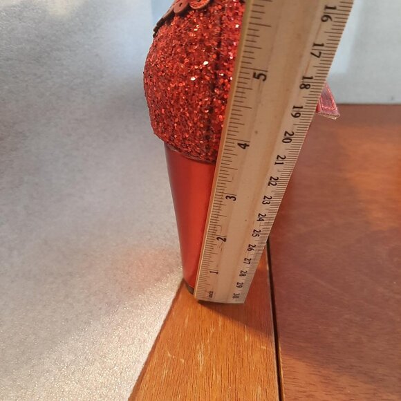 NEW! Mary Jane Round Toe Sequin Bowtie Platform Block Heel Red SzUS11-11.5/ EU42 - Picture 7 of 7